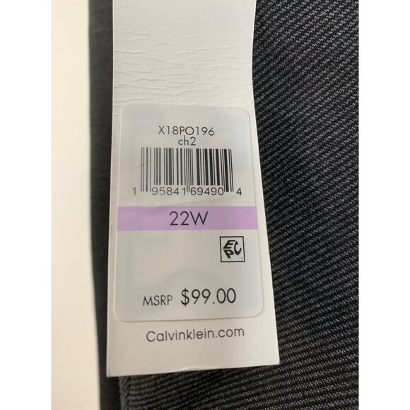 Calvin Klein Womens Charcoal Gray Dress Pants Size 22W Knit Crop Tweed NWT 8052 - Picture 3 of 10